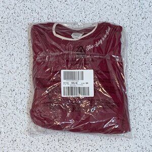 Victoria's Secret PINK Ivy Fleece Classic Crew Pullover Sweatshirt Red Lacquer